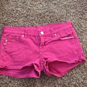 Pink denim shorts size 6